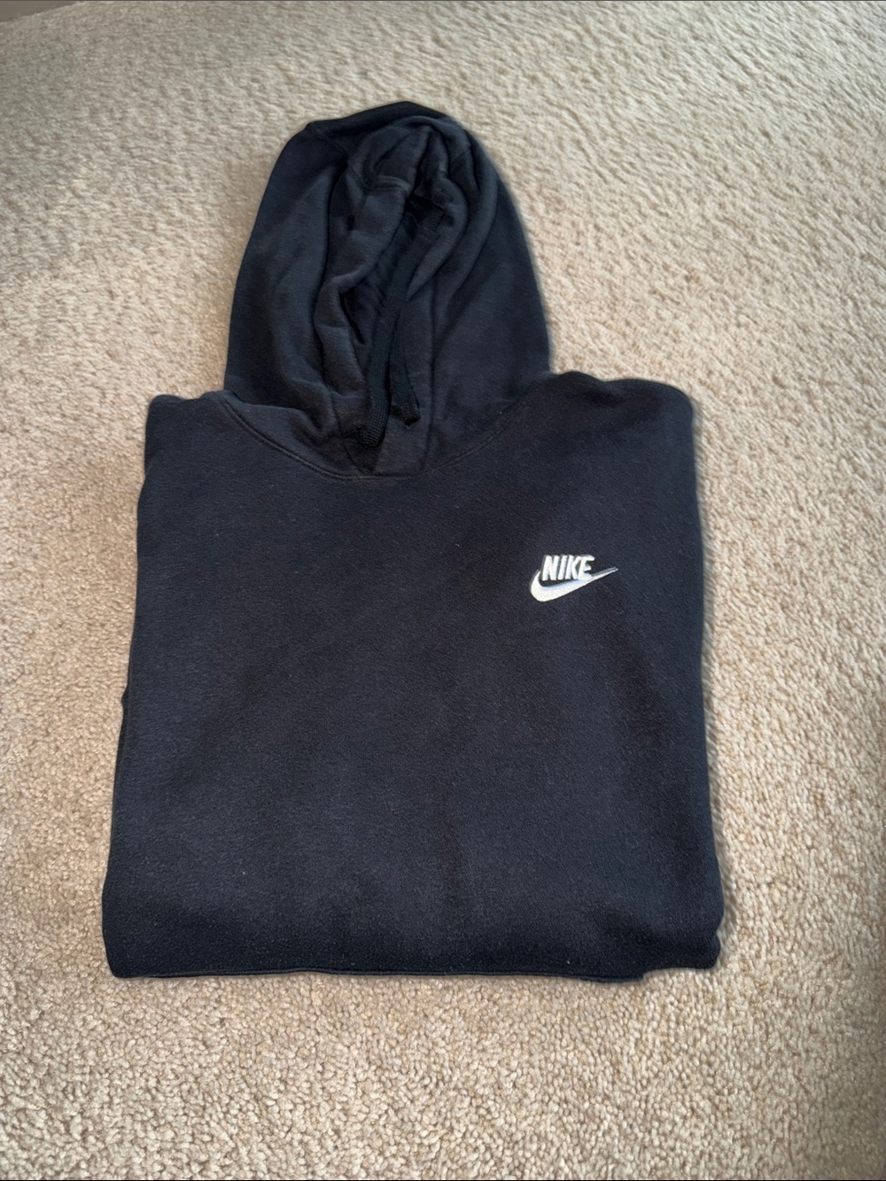 Nike Black Hoodie with White Swoosh Logo